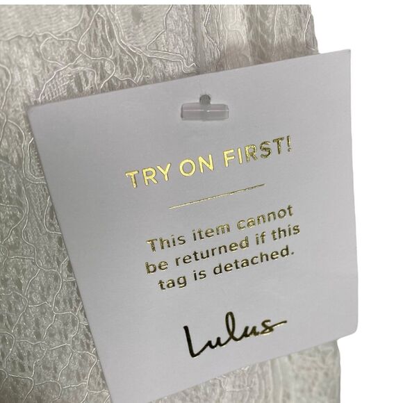 Lulus Flawless Extravagance Maxi Dress Womens Small White Boho Lace Wedding NWT - Picture 7 of 8